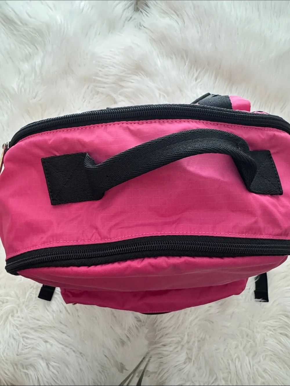 LeSportsac Hot Pink Nylon Backpack with Front Zip Pocket NEVER USED